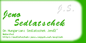 jeno sedlatschek business card